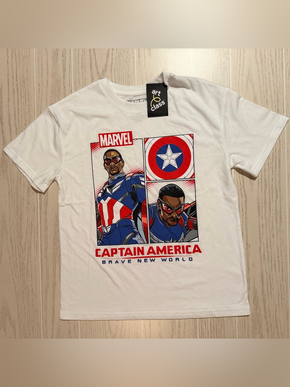Art Class Marvel Captain America Brave New World Boys Graphic Tee Size L NWT
